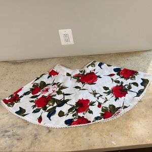 Charlotte Russe Floral Skirt - Red and White